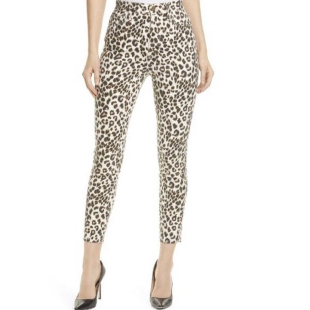 FRAME Denim 26 Ali Ultra High Rise Cigarette Skinny Leopard Jeans NEW.  184